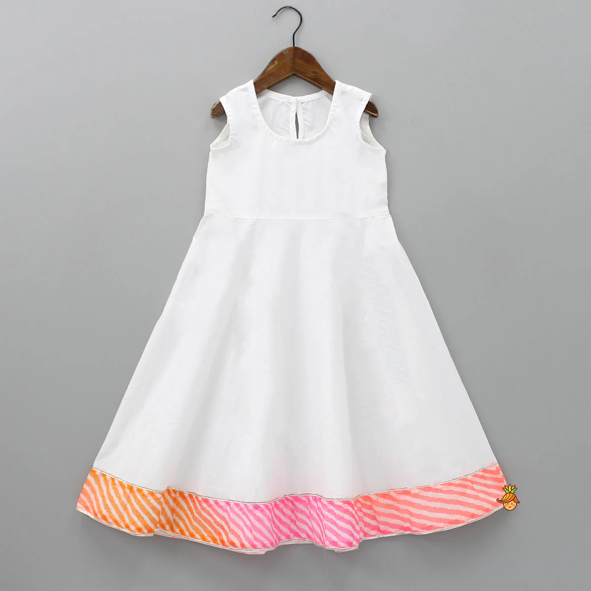 Cotton Kurti With Stripe Leheriya Jacket - Image 3