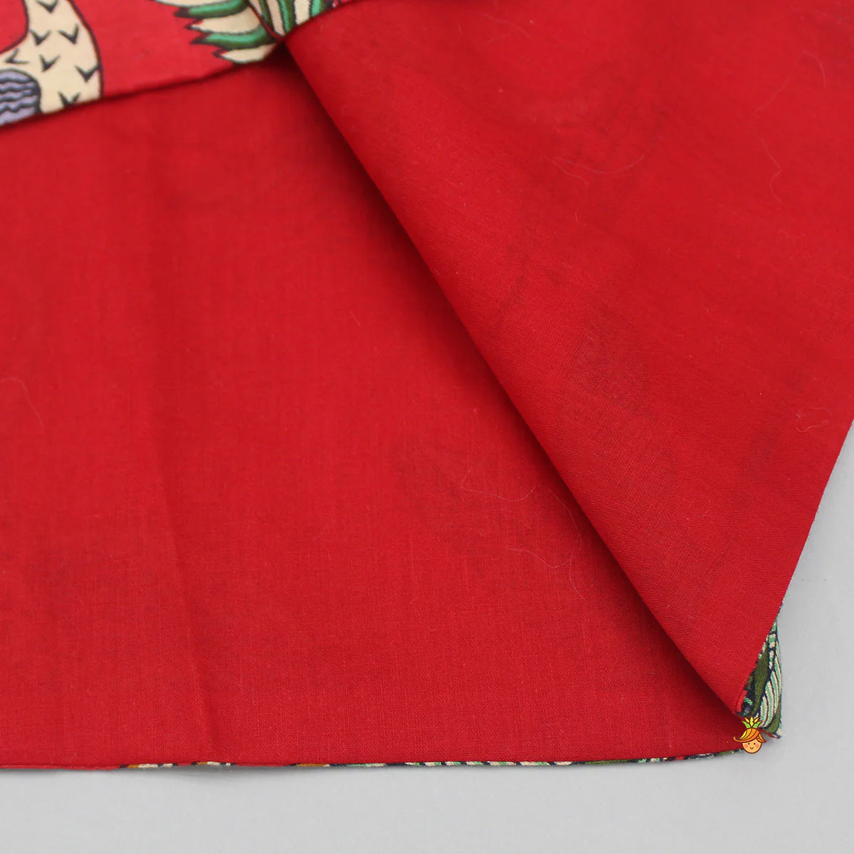 Crimson Red Jungle Theme Printed Asymmetric Kurta And Black Pyjama - Image 8