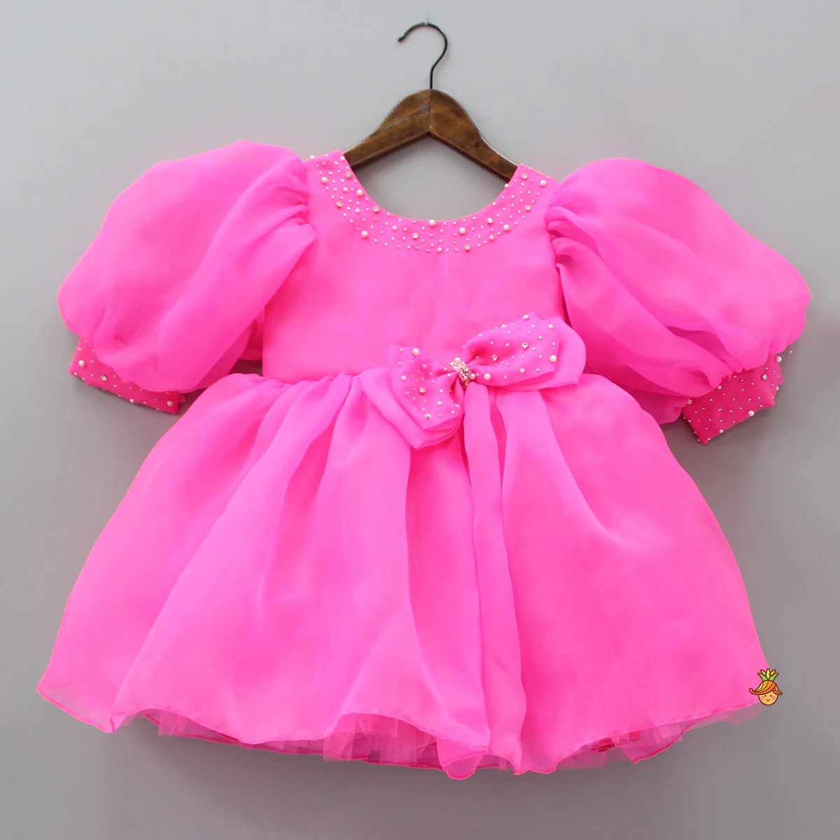Cut Dana Embellished Gorgeous Pink Dress With Matching Swirled Hair Clip - Image 3