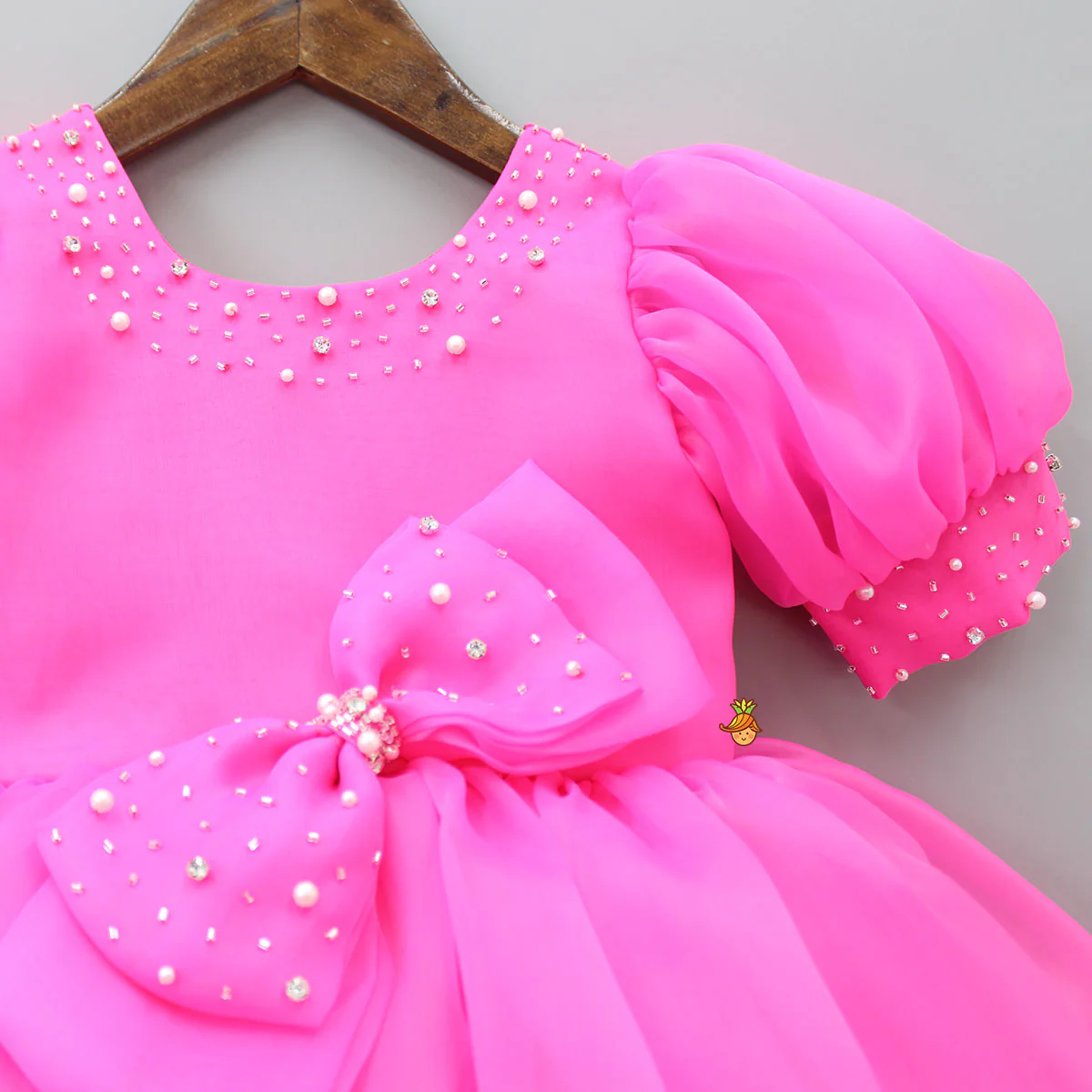 Cut Dana Embellished Gorgeous Pink Dress With Matching Swirled Hair Clip - Image 4
