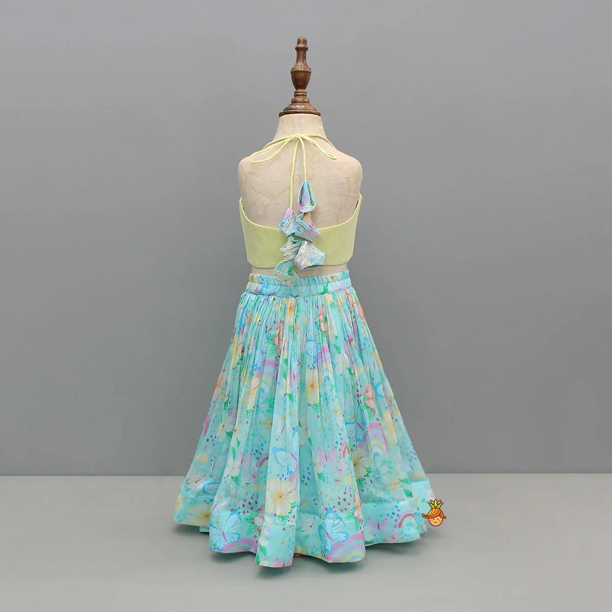 Cut-Dana Floral Embroidered Top With Printed Lehenga - Image 2