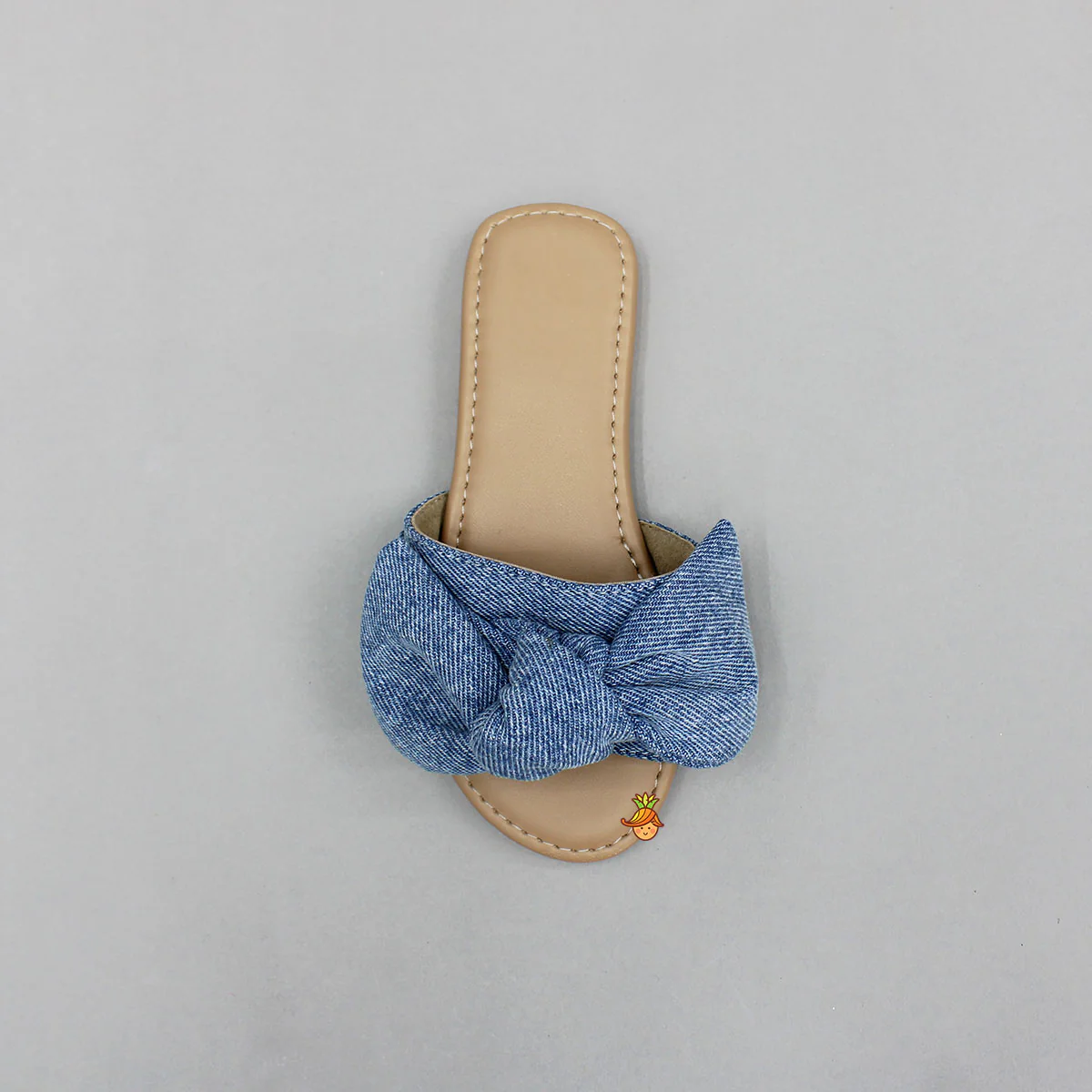 Cute Denim Bow Adorned Flats - Image 4