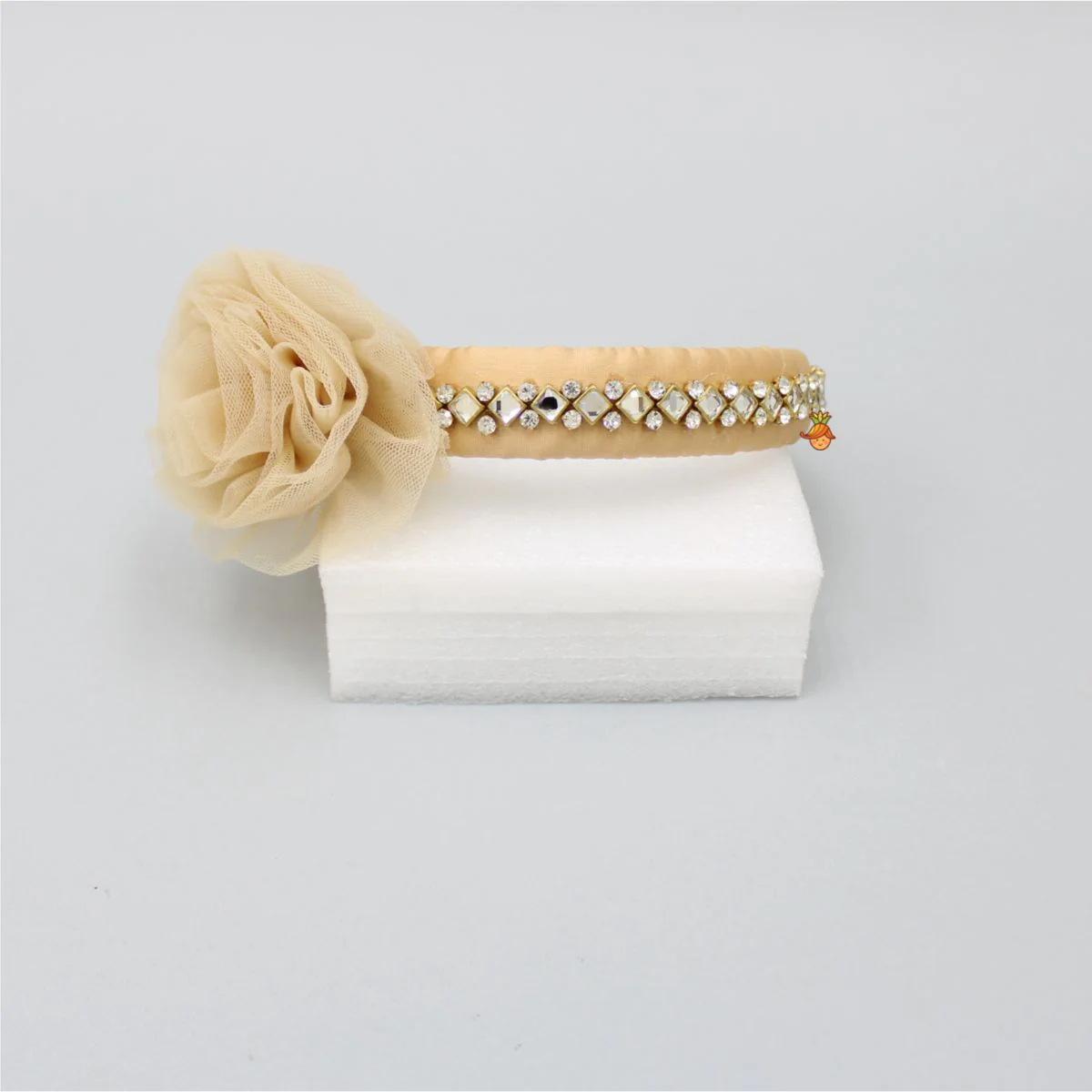 Cute Floral Beige Hair Band - Image 2