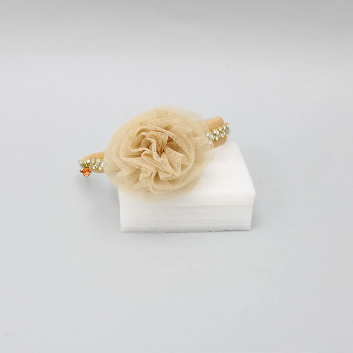 Cute Floral Beige Hair Band - Image 4