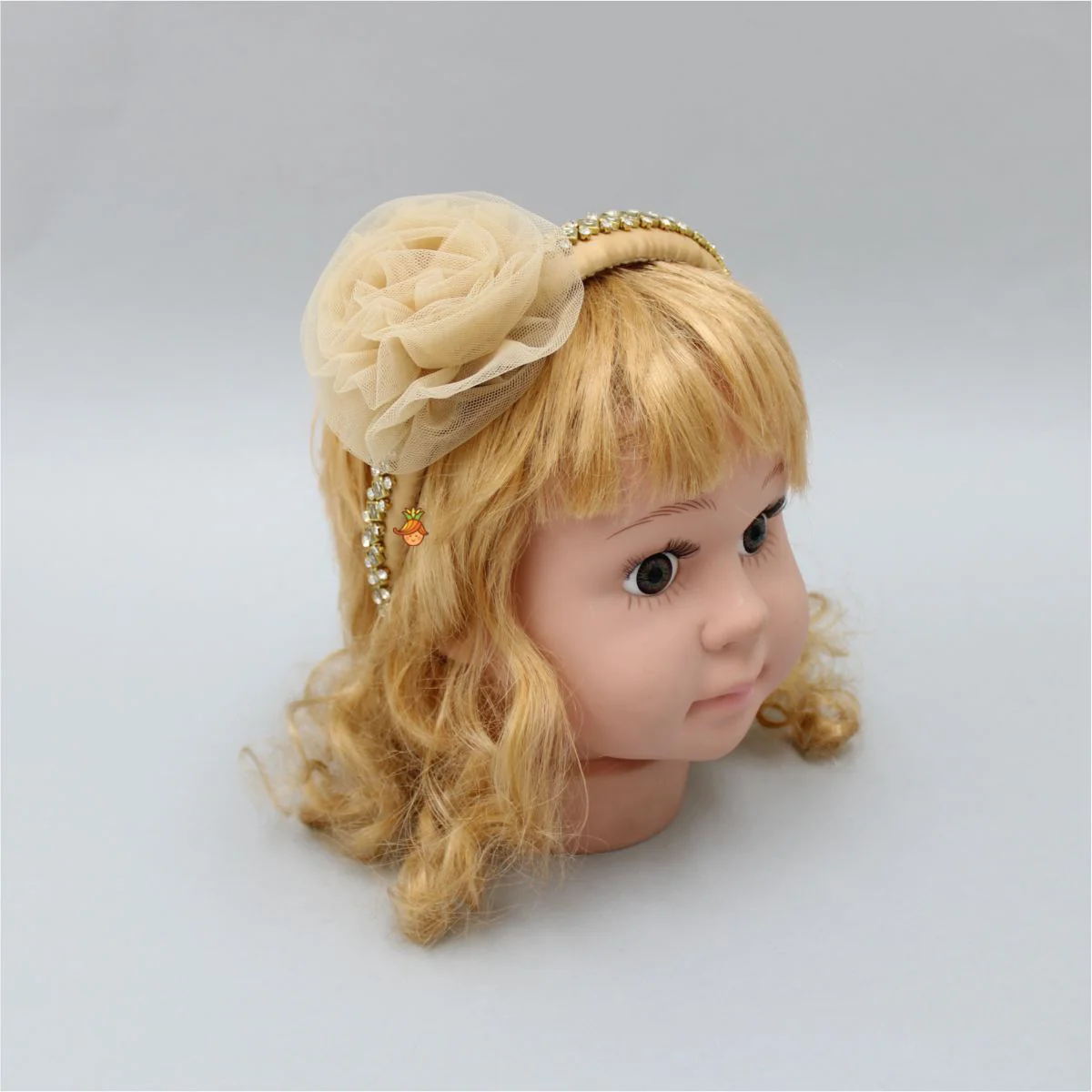 Cute Floral Beige Hair Band - Image 5