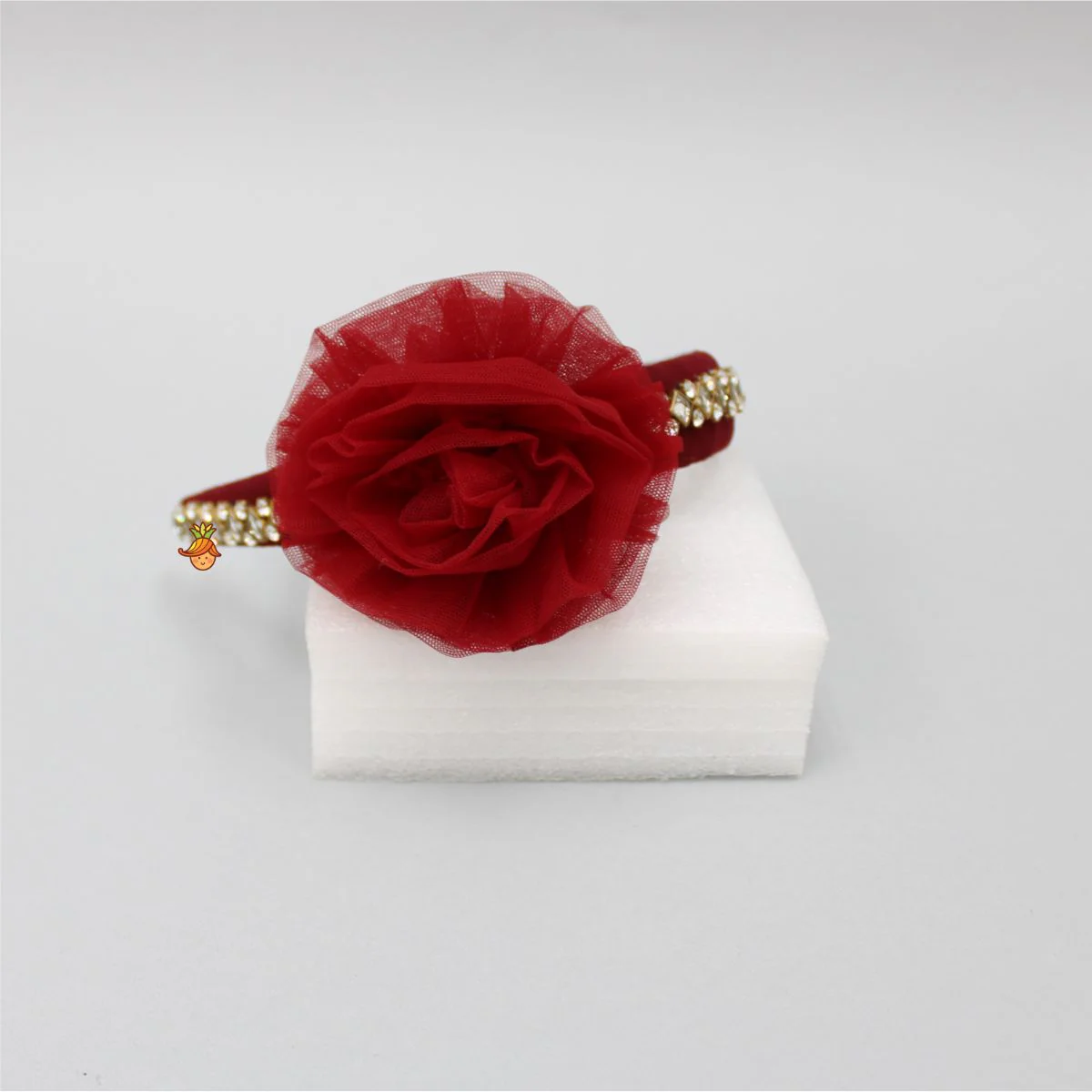 Cute Floral Maroon Hair Band - Image 4