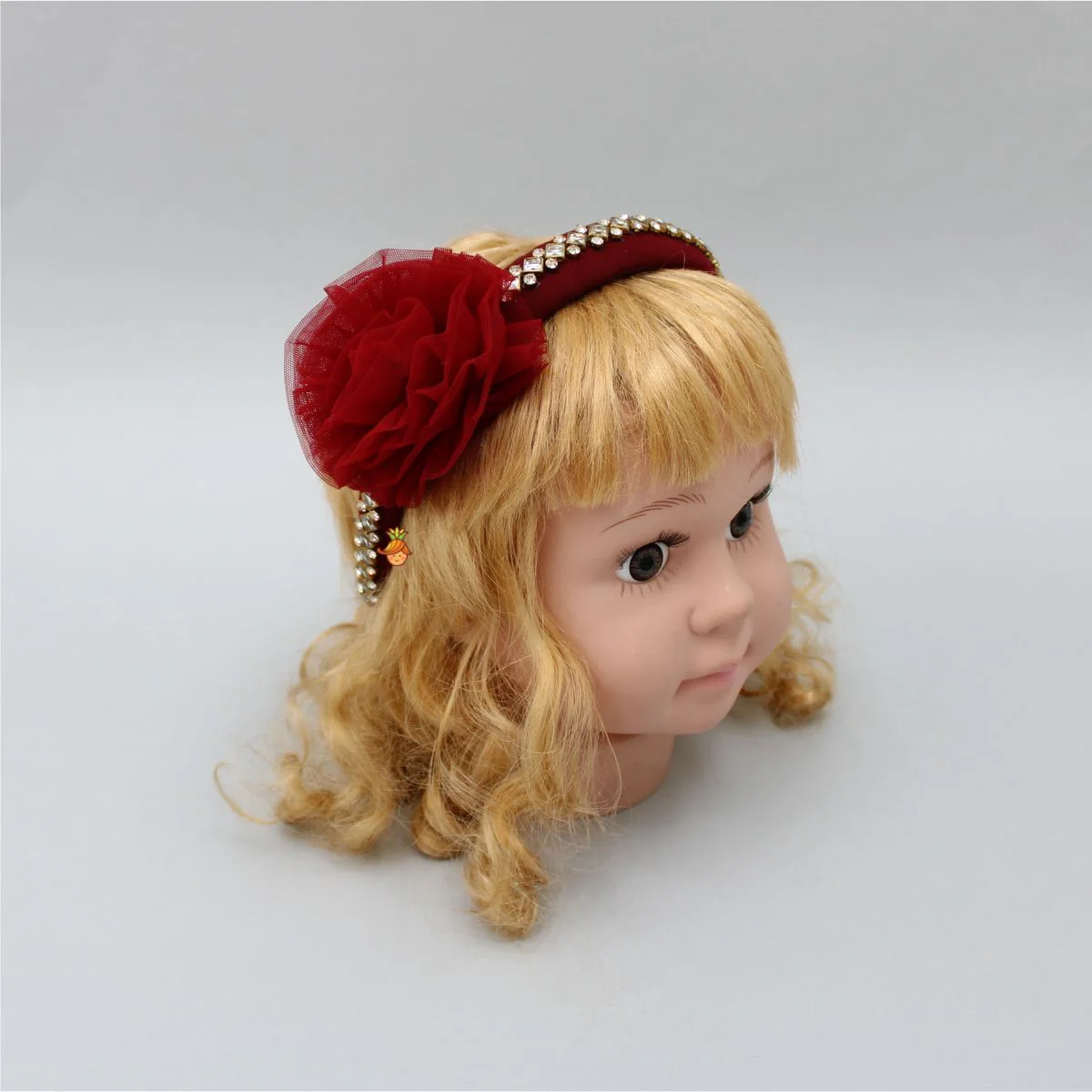 Cute Floral Maroon Hair Band - Image 5