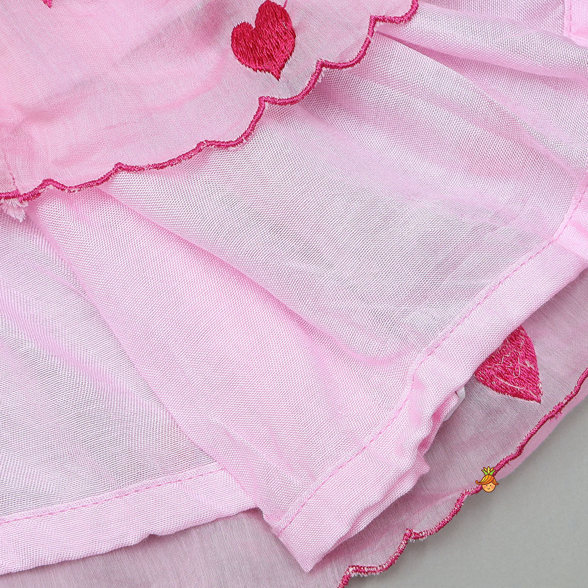 Cute Hearts Embroidered Tie Up Dress With Matching Headband - Image 5