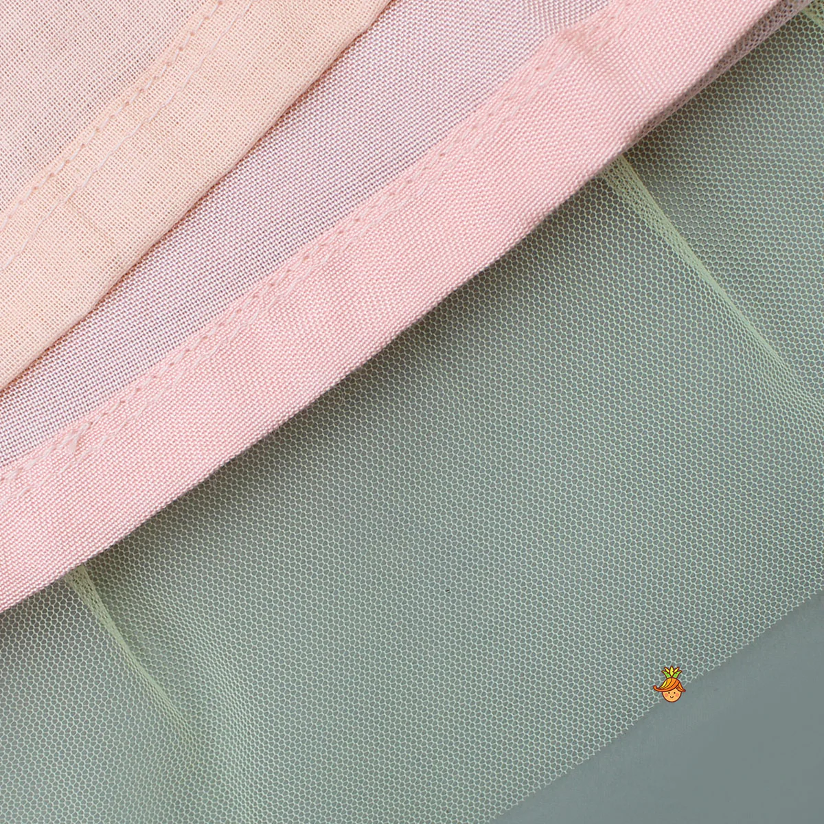 Cute Multicolour Pleated Embellished Net Dress - Image 4