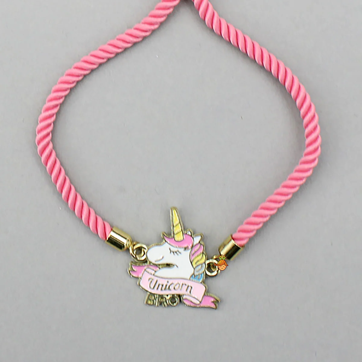 Cute Pink Unicorn Adjustable Rope String Rakhi - Image 3