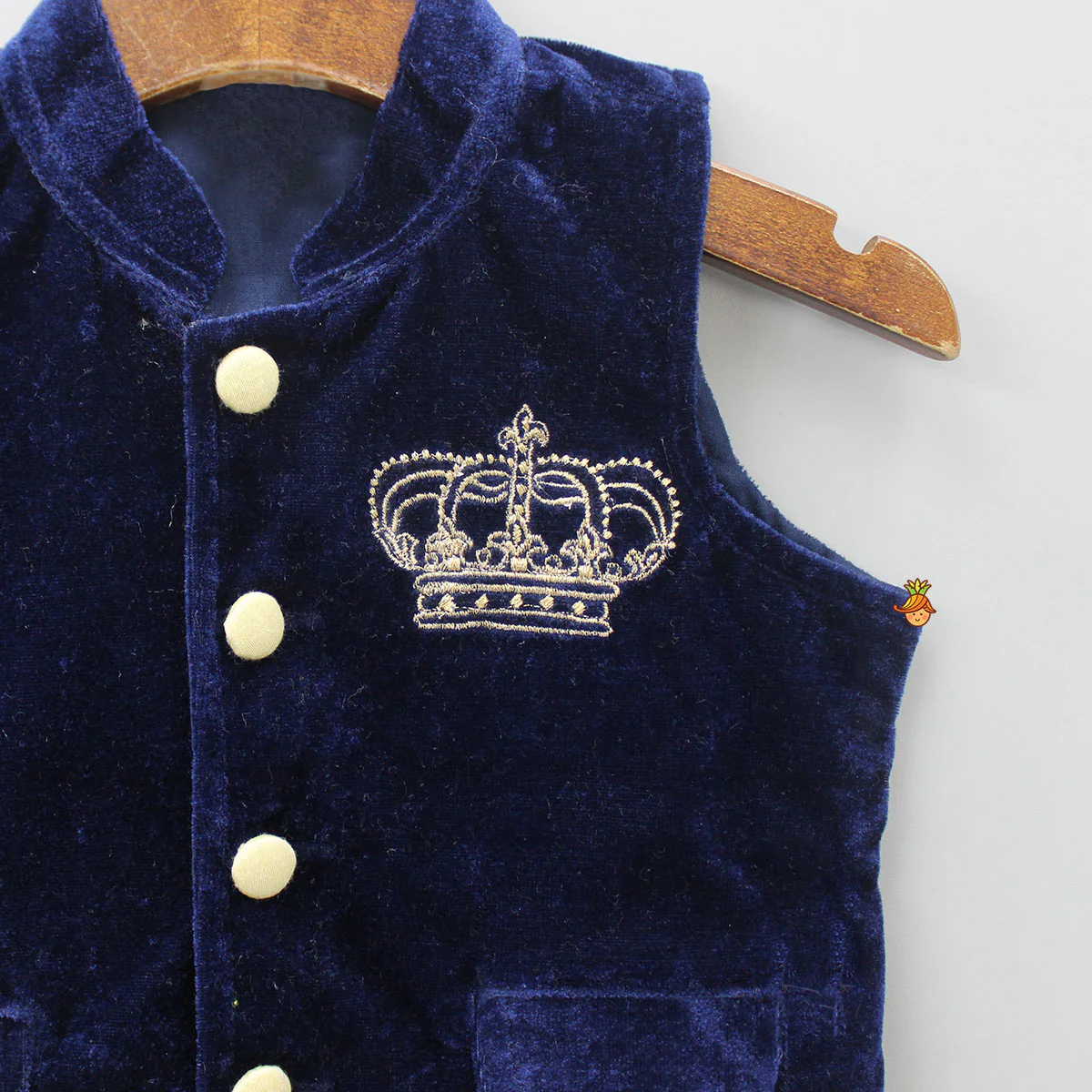 Dark Blue Velvet Jacket - Image 3