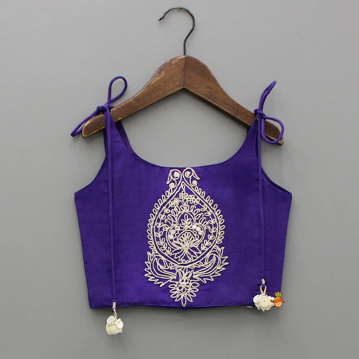 Dori Embroidered Strappy Top And Stylish Layered Lehenga - Image 3