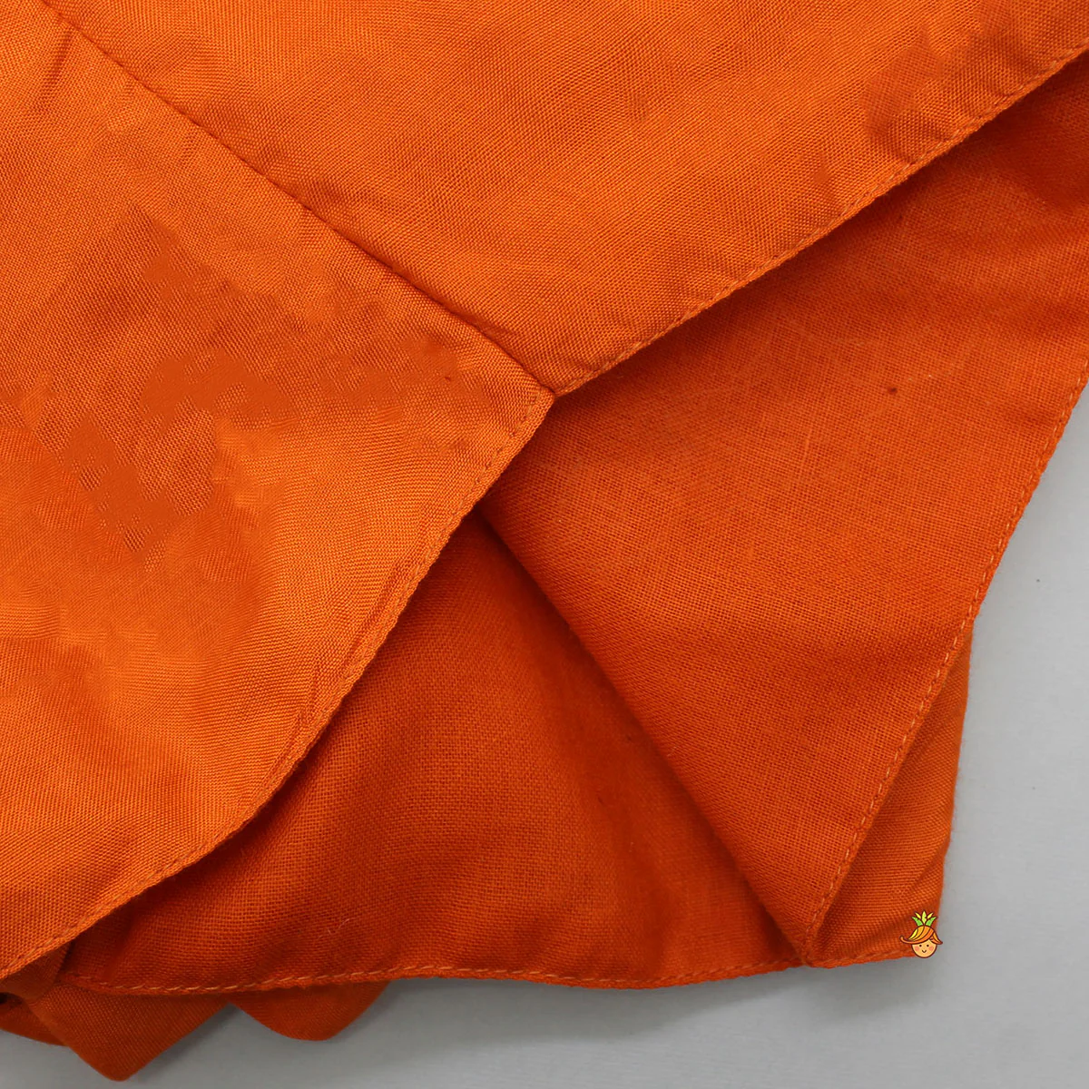 Dual Back Knot Detail Orange Top And Tassels Enhanced Lehenga - Image 5