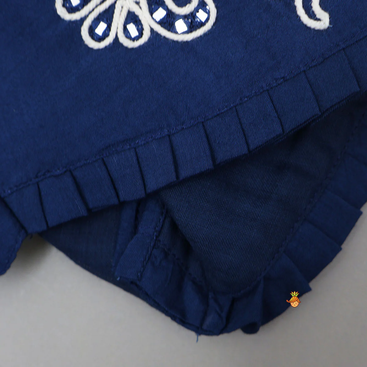 Dual Back Knot Detail Top And Tassels Enhanced Lehenga - Image 5