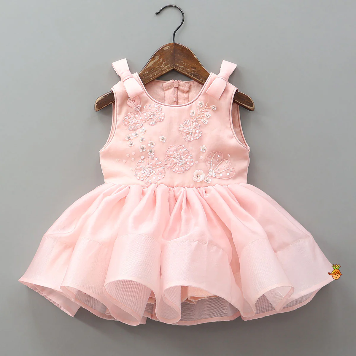 Dual Bow Adorned Elegant Dress