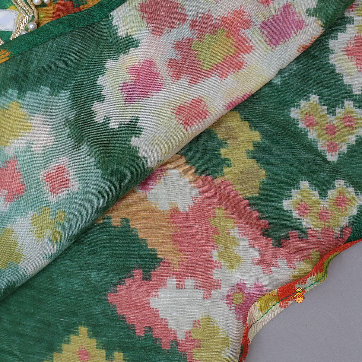 Dual Side Knot Detail Printed Kurti And Dhoti - Image 5