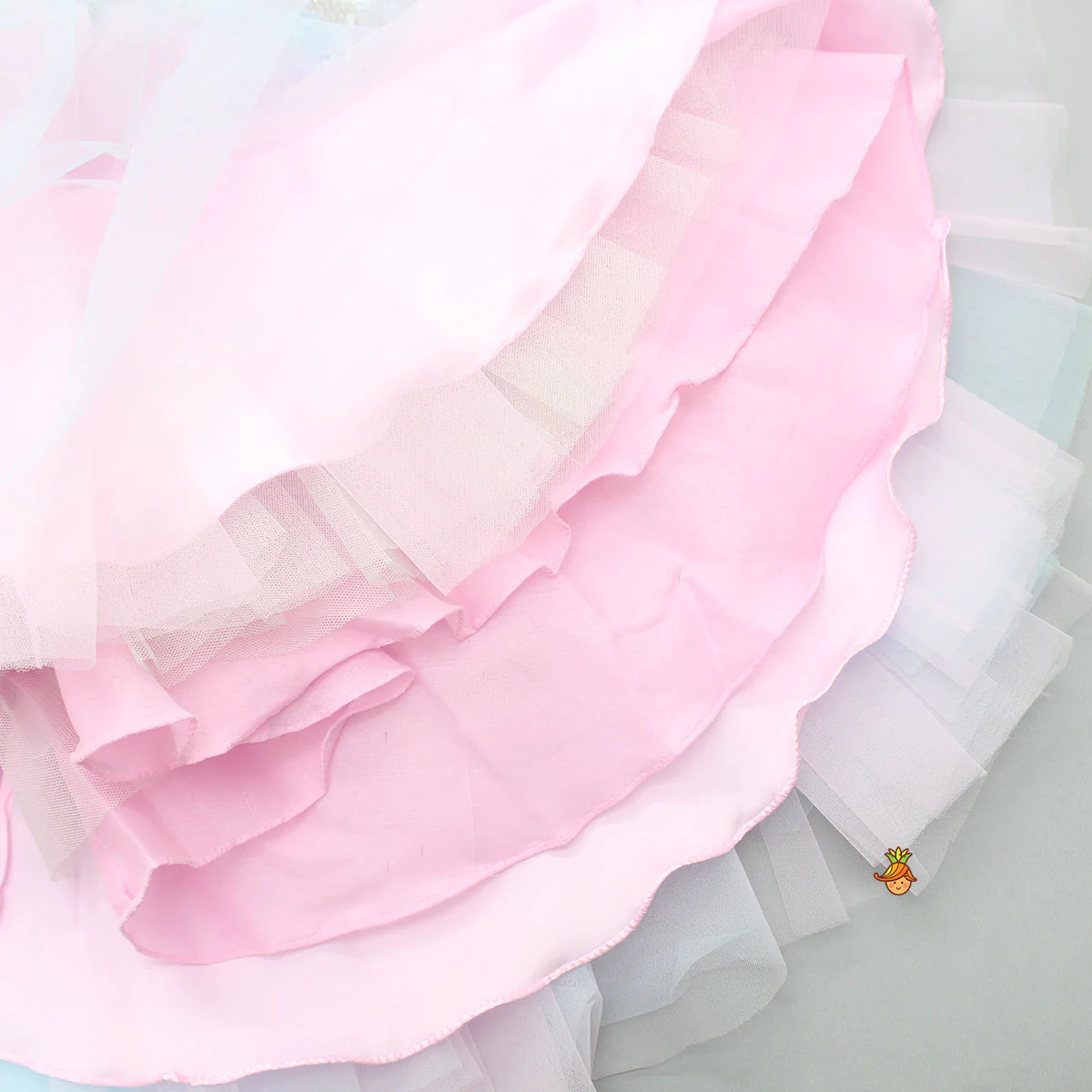 Dual Tone Butterflies And Flowers Embellished Dress - Image 4
