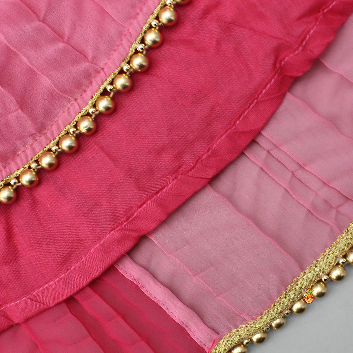 Dual Tone Embroidered Cap Sleeves High Low Kurti - Image 4