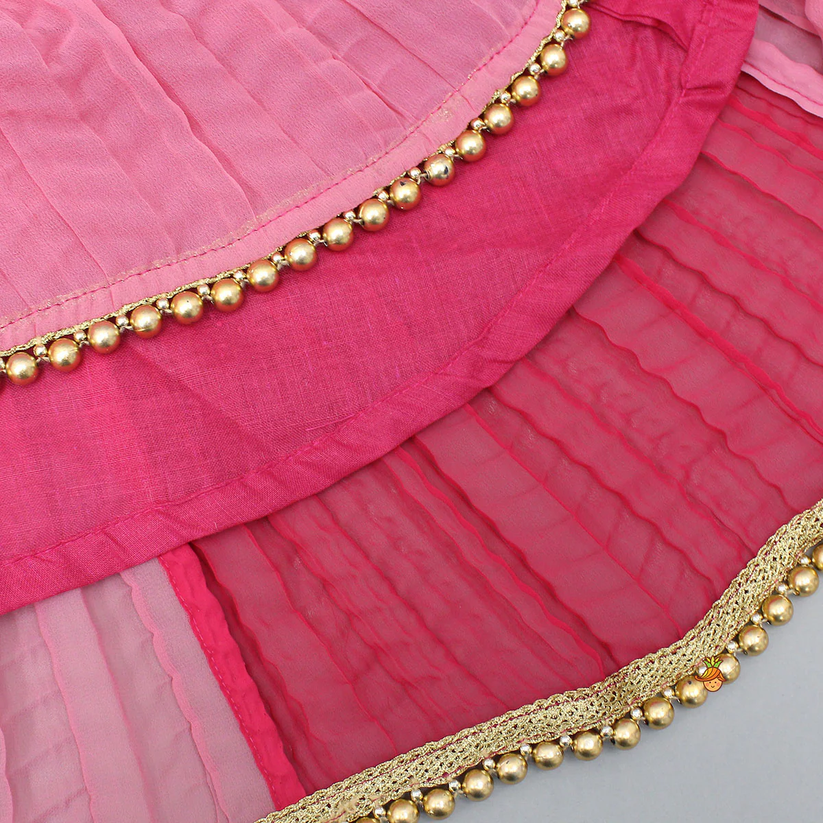 Dual Tone Embroidered Sleeves High Low Kurti - Image 4