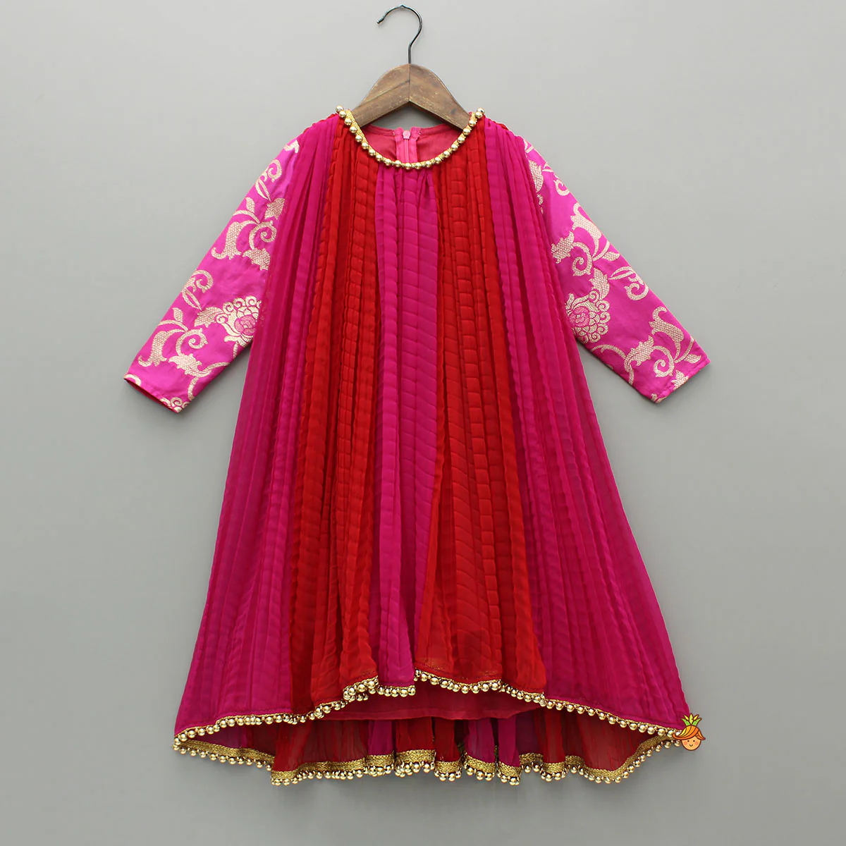 Dual Tone Embroidered Sleeves Kurti