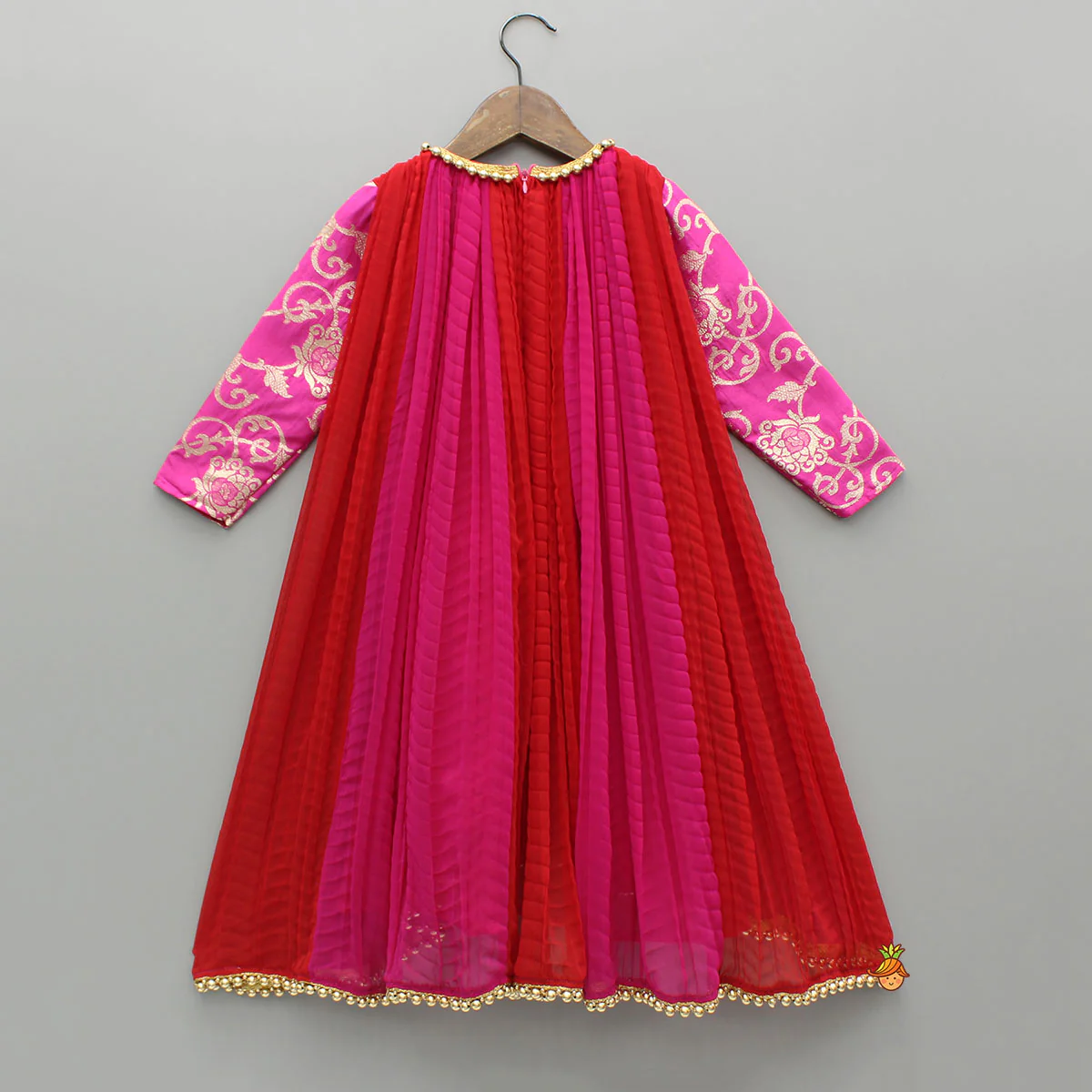 Dual Tone Embroidered Sleeves Kurti - Image 2