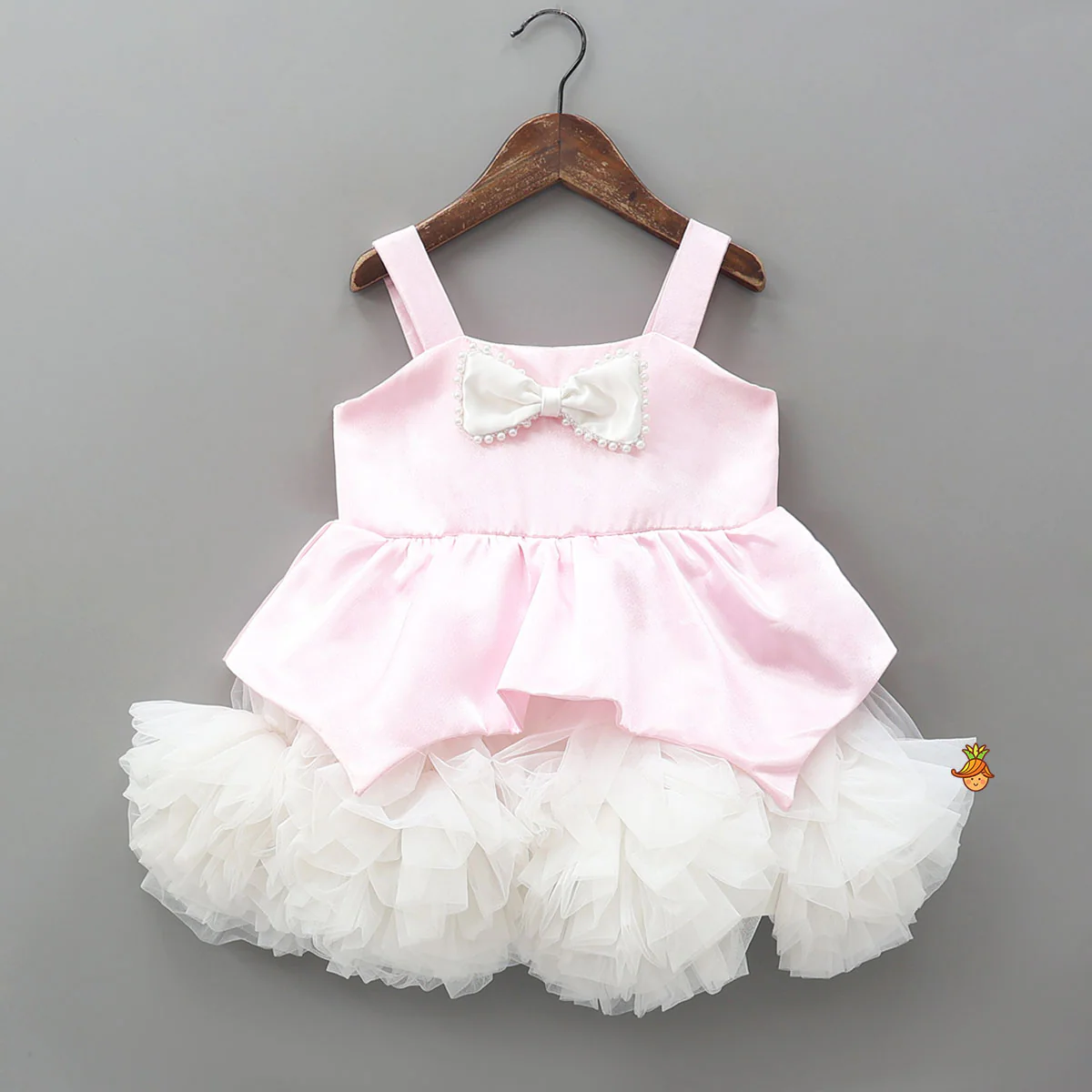 Elegant Bow Embellished Dress With Matching Gloves - Image 3