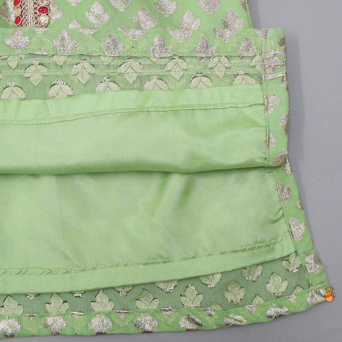Elegant Chanderi Kurti And Flared Palazzo With Dupatta - Image 6