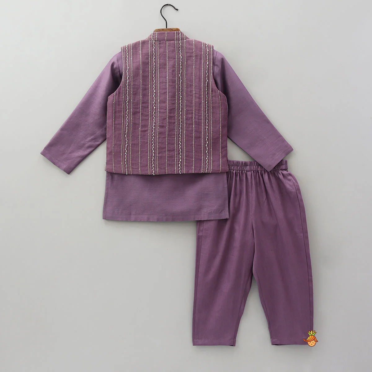 Elegant Kurta With Hand-Sequins Embroidered Jacket And Pyjama - Image 2