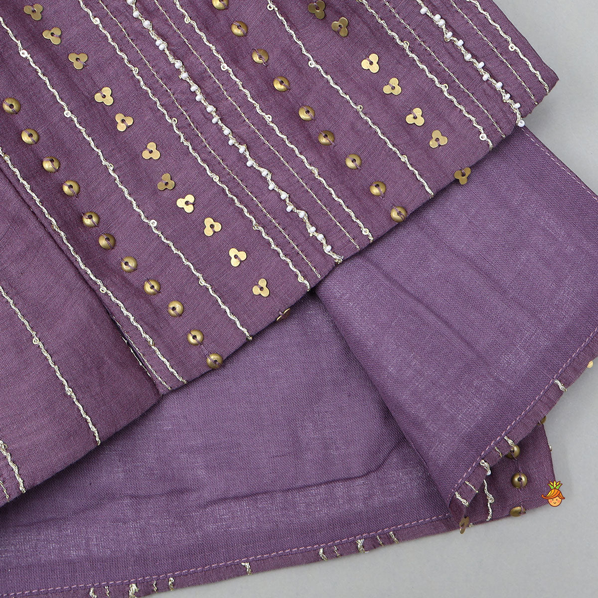 Elegant Kurta With Hand-Sequins Embroidered Jacket And Pyjama - Image 8