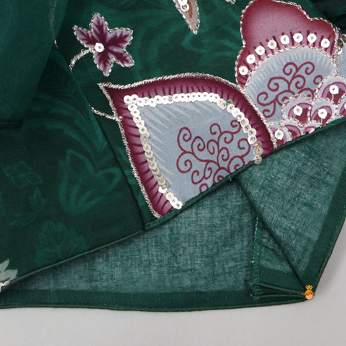 Elegant Layered-Sleeve Top And Lehenga With Stylish Dupatta - Image 6