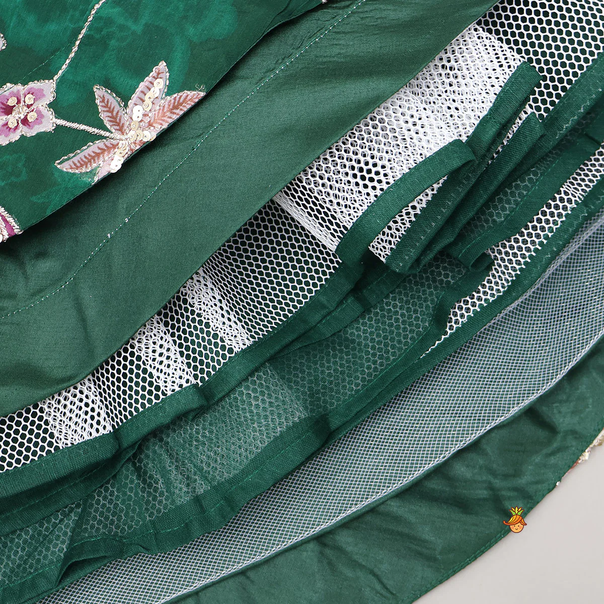Elegant Layered-Sleeve Top And Lehenga With Stylish Dupatta - Image 7