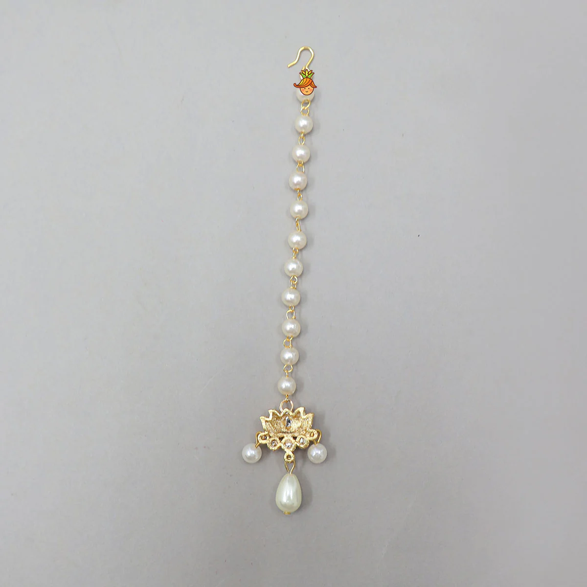 Elegant Lotus Chain Maang Tikka - Image 2