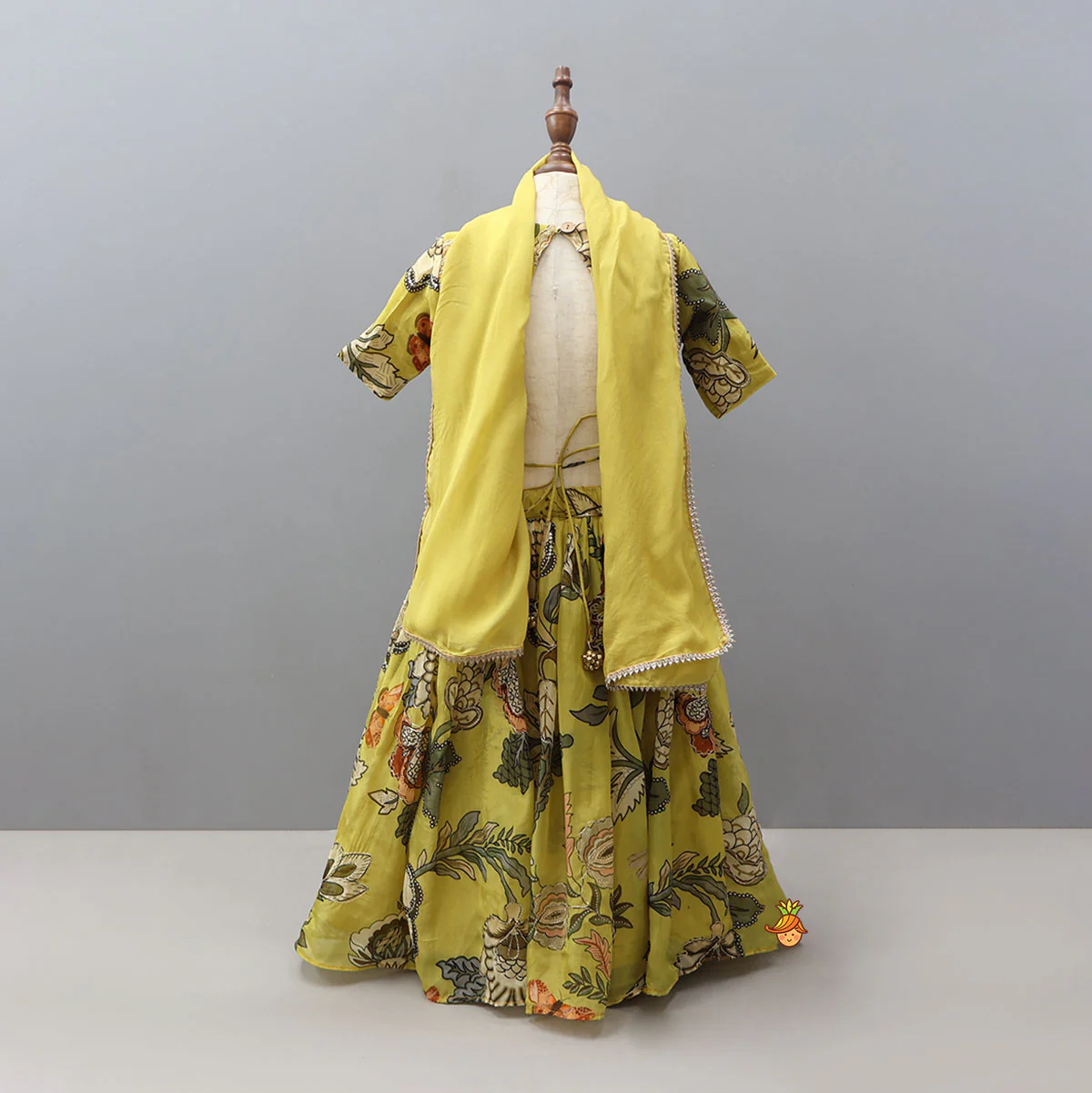 Elegant Open-Back Top And Matching Lehenga With Dupatta - Image 2