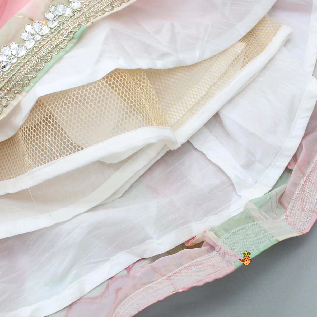 Elegant Organza Floral Printed Stylish Top With Lehenga - Image 6