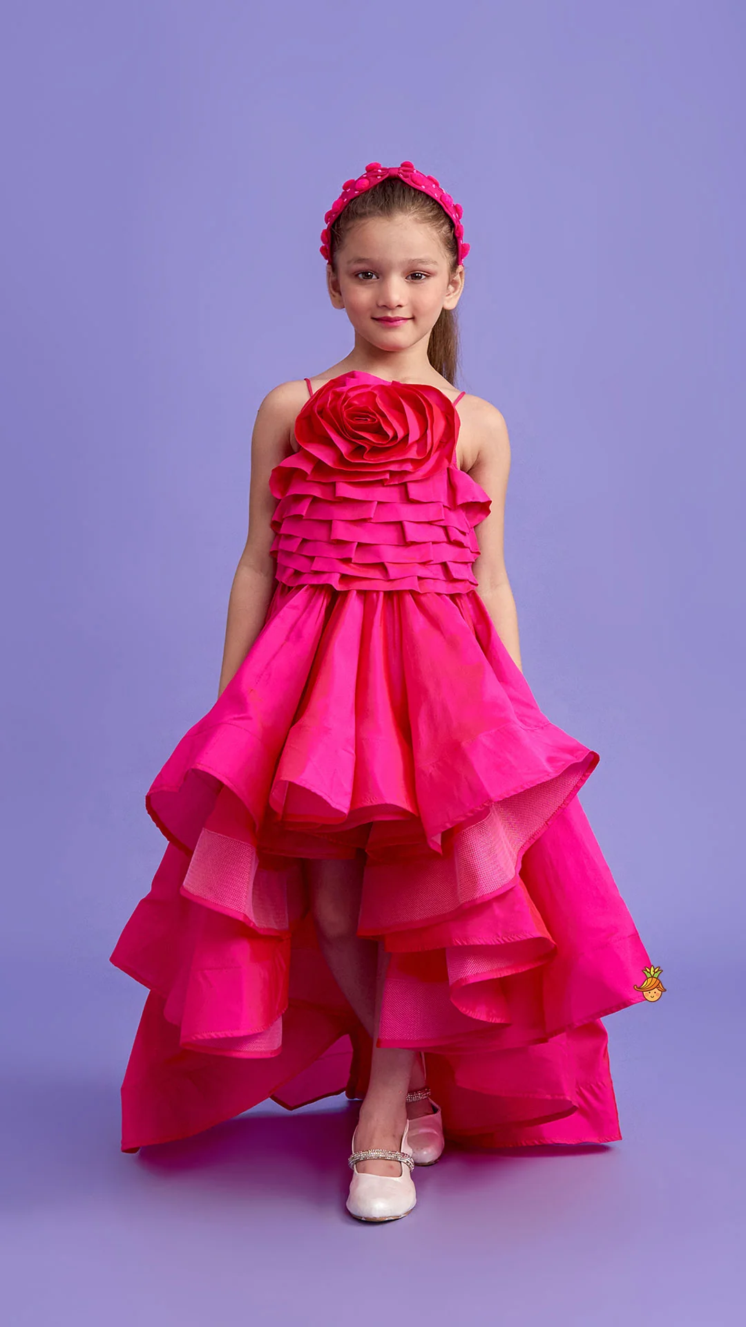 Elegant Pink Strappy Trail Dress - Image 2