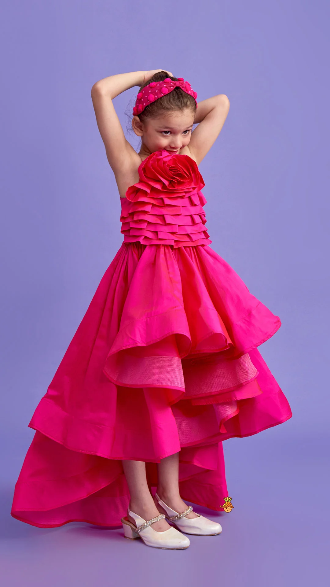 Elegant Pink Strappy Trail Dress - Image 5