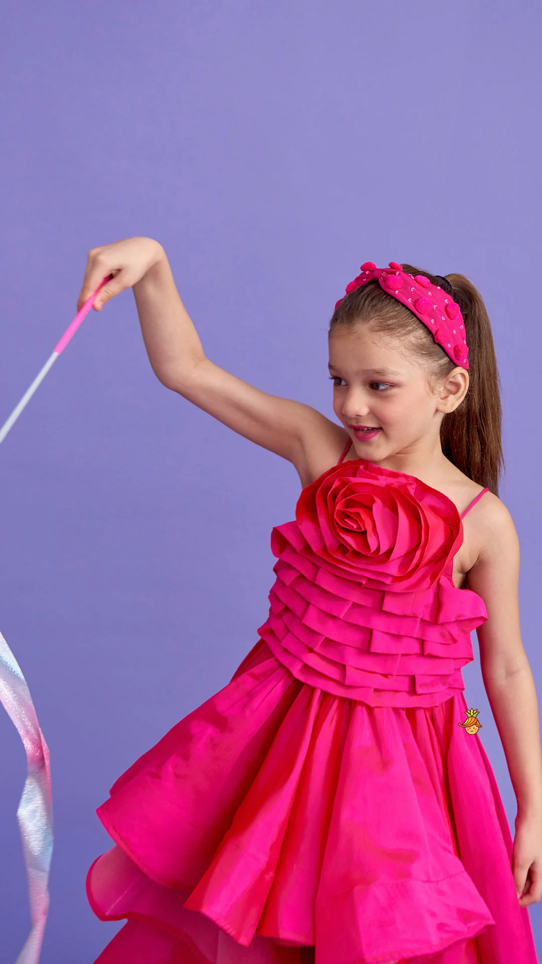 Elegant Pink Strappy Trail Dress - Image 7