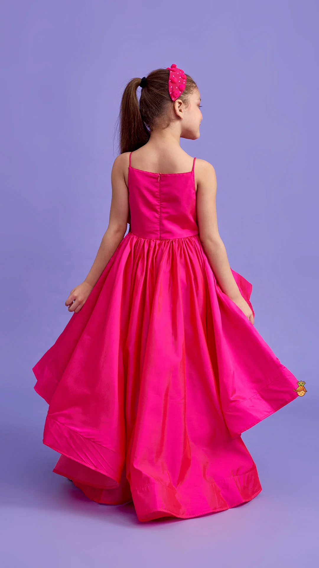 Elegant Pink Strappy Trail Dress - Image 9