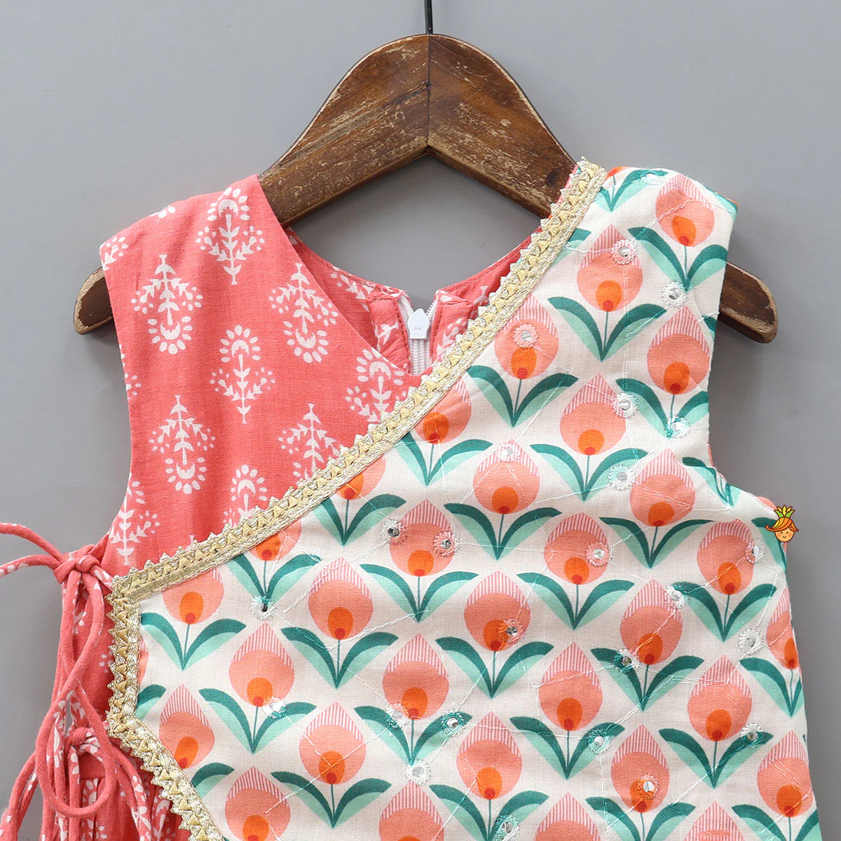 Elegant Printed Kurti With One-Sided Flap - Image 3