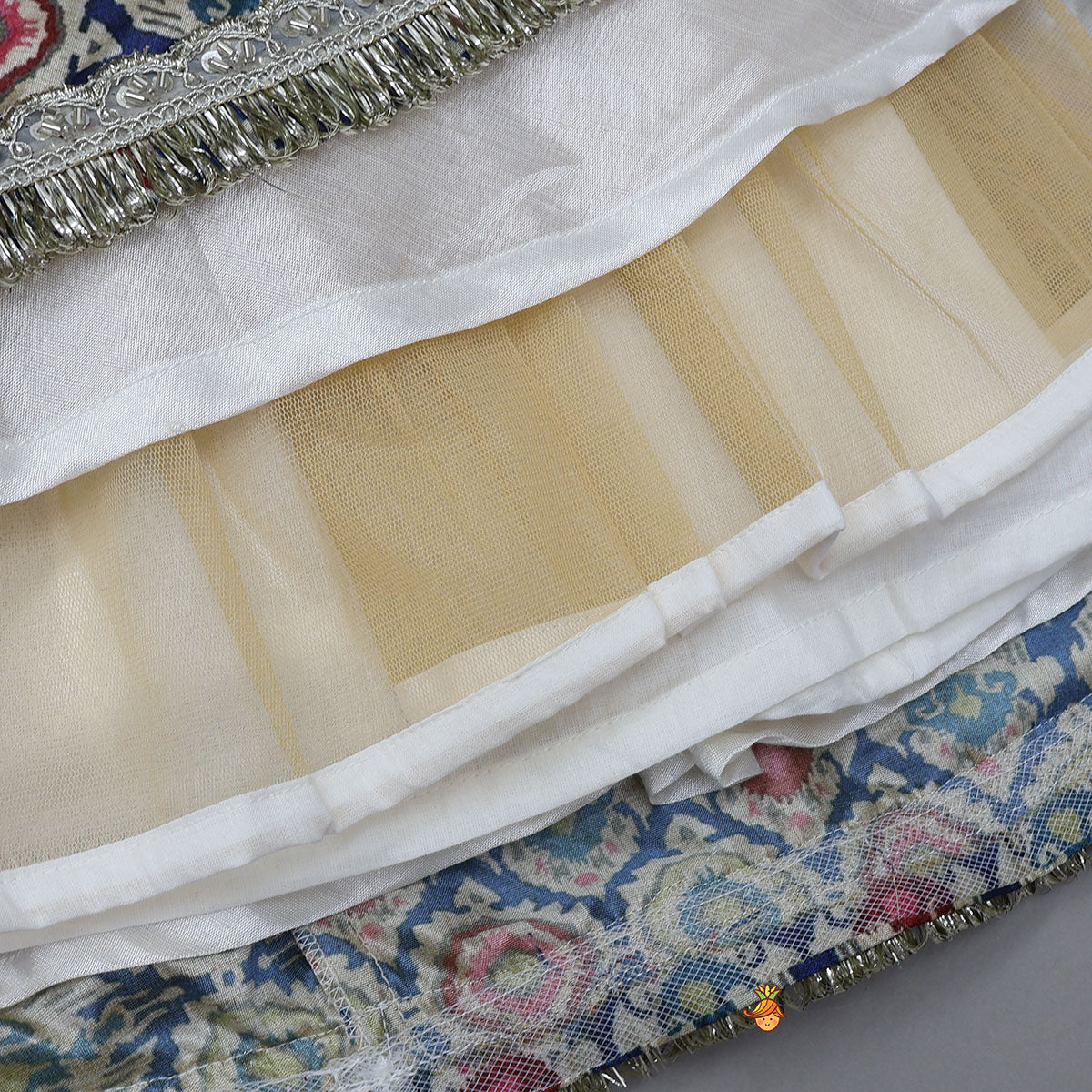 Elegant Round Neck Sheen Top And Lehenga With Sequins Work Net Dupatta - Image 7