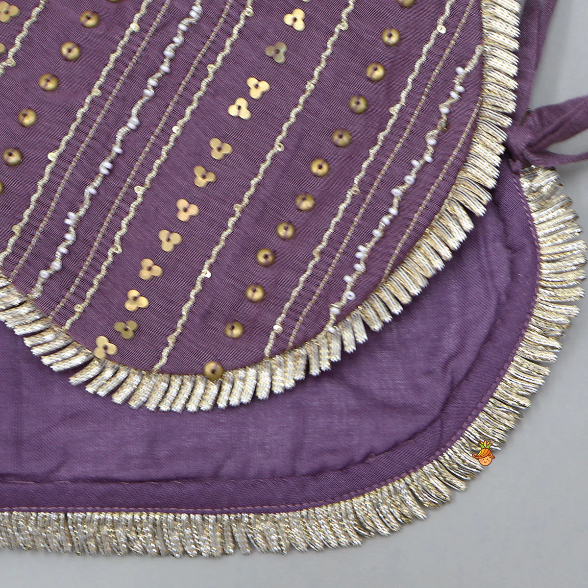 Elegant Ruffled Kurti With Pleated Dhoti - Image 8