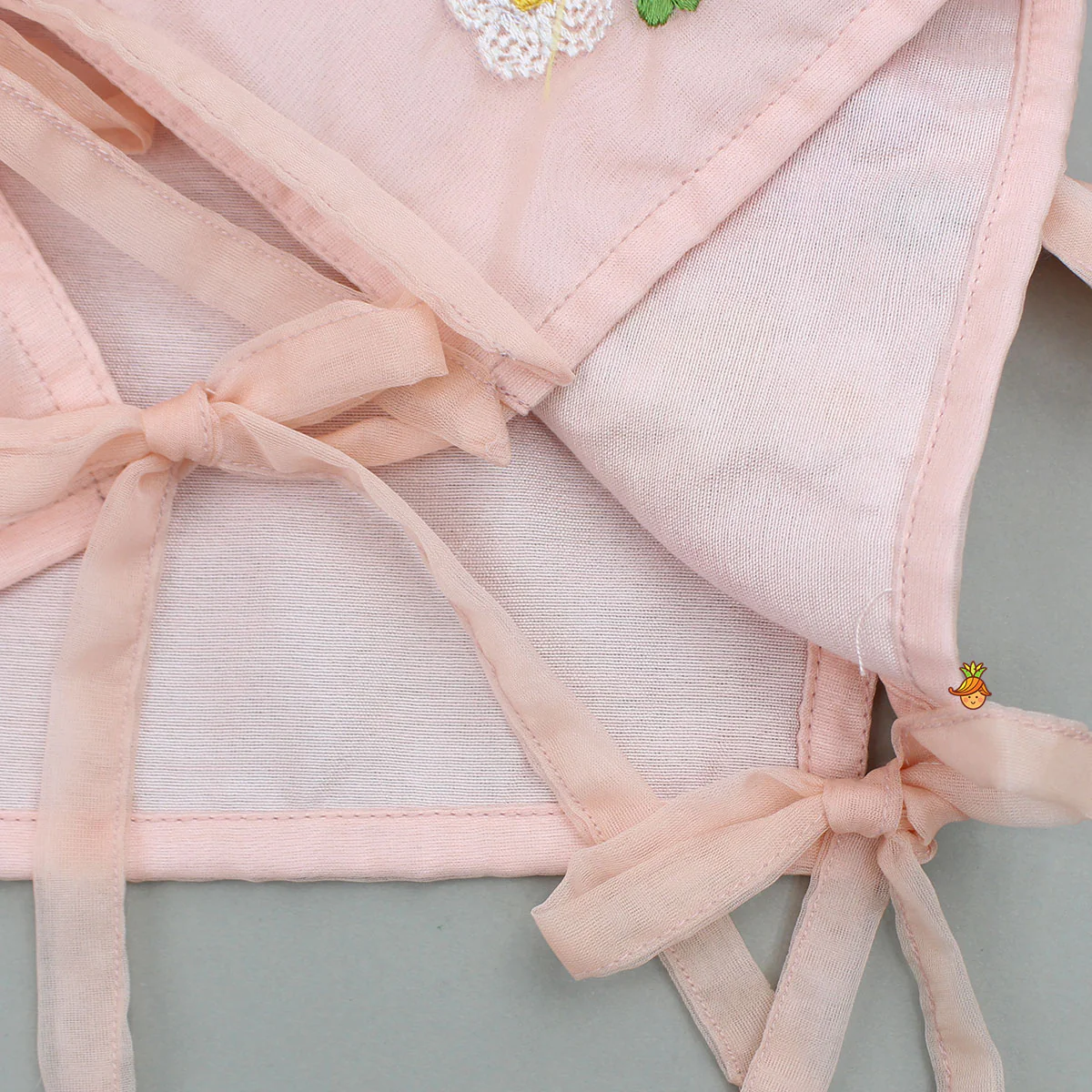 Elegant Shirt Style Top With Peach Embroidered Embellished Jacket And Pant - Image 8