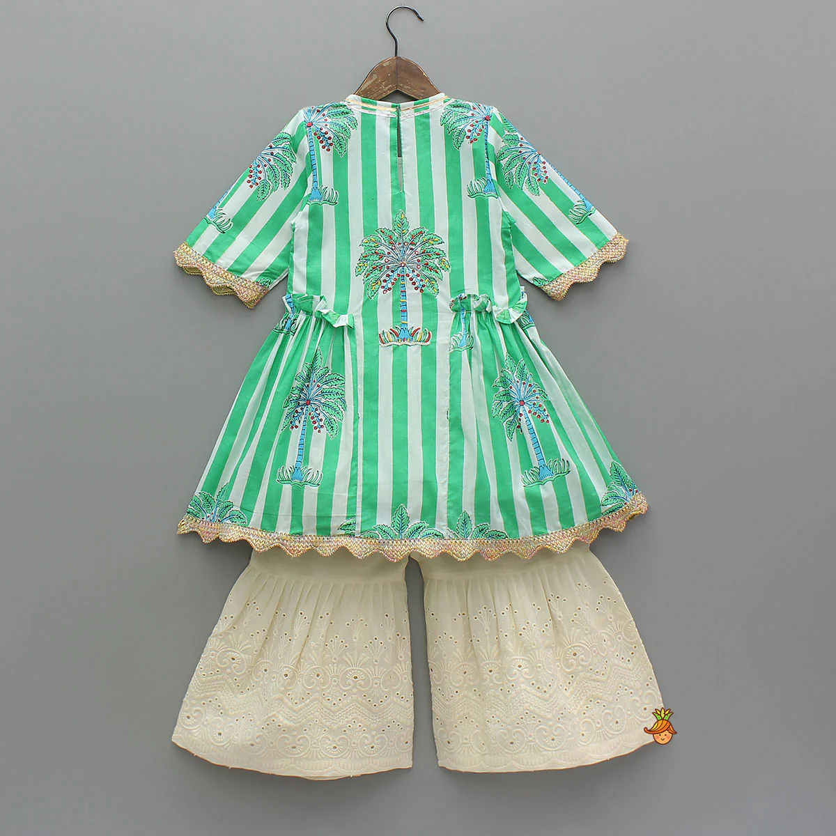 Elegant Striped Kurti With Sharara - Image 2
