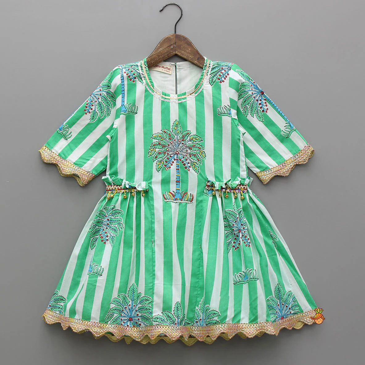 Elegant Striped Kurti With Sharara - Image 3