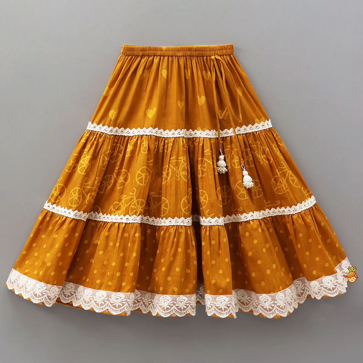 Elegant V-Neck Printed Top With Matching Lehenga - Image 4