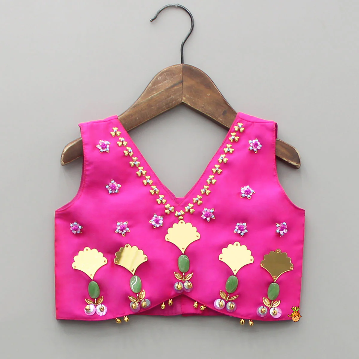 Embellised Pink Top And Lehenga With Dupatta - Image 4