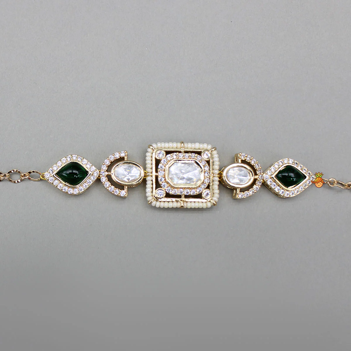 Embellished Green Studded Adjustable Bracelet - Image 3