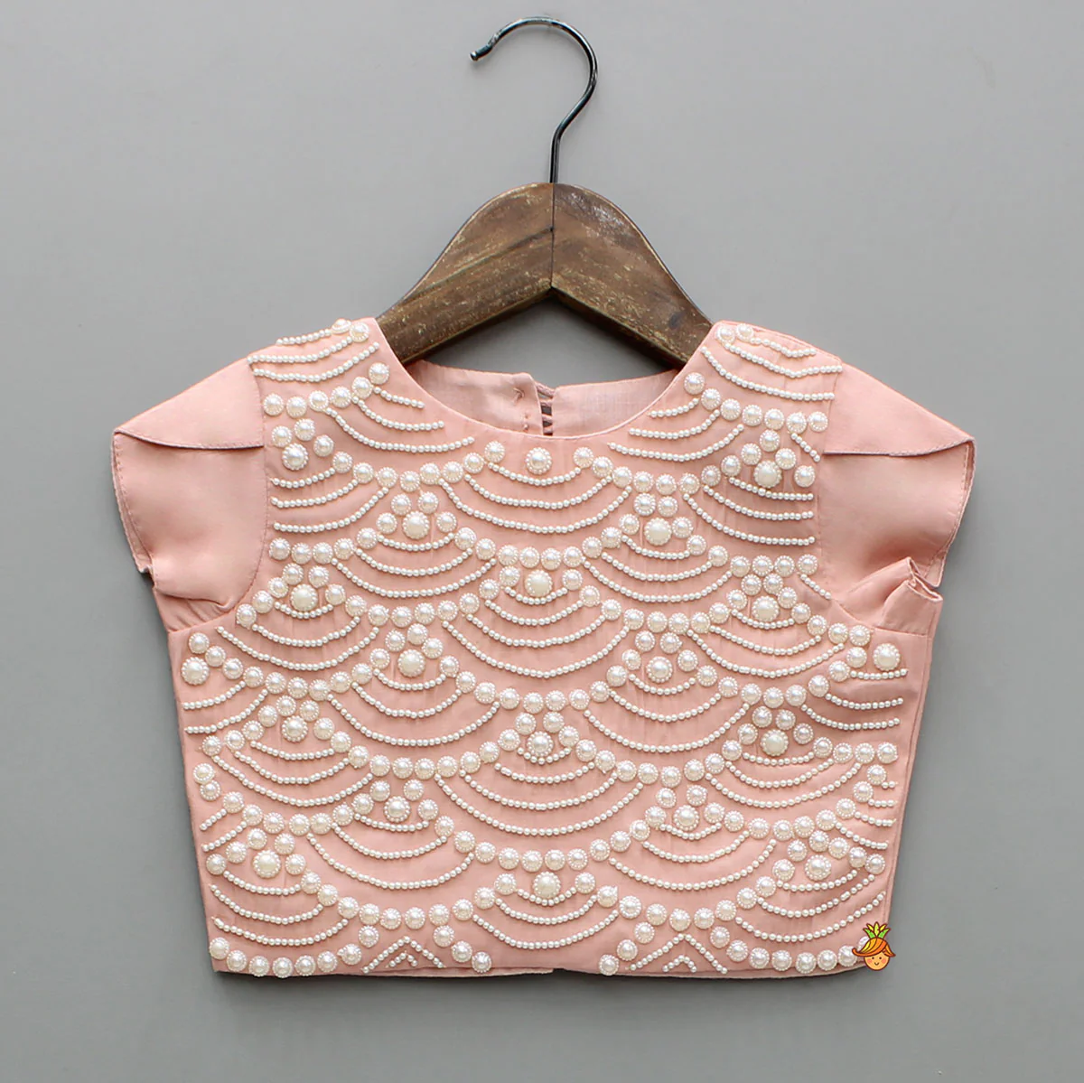 Embellished Peach Top And Brocade Lehenga - Image 3
