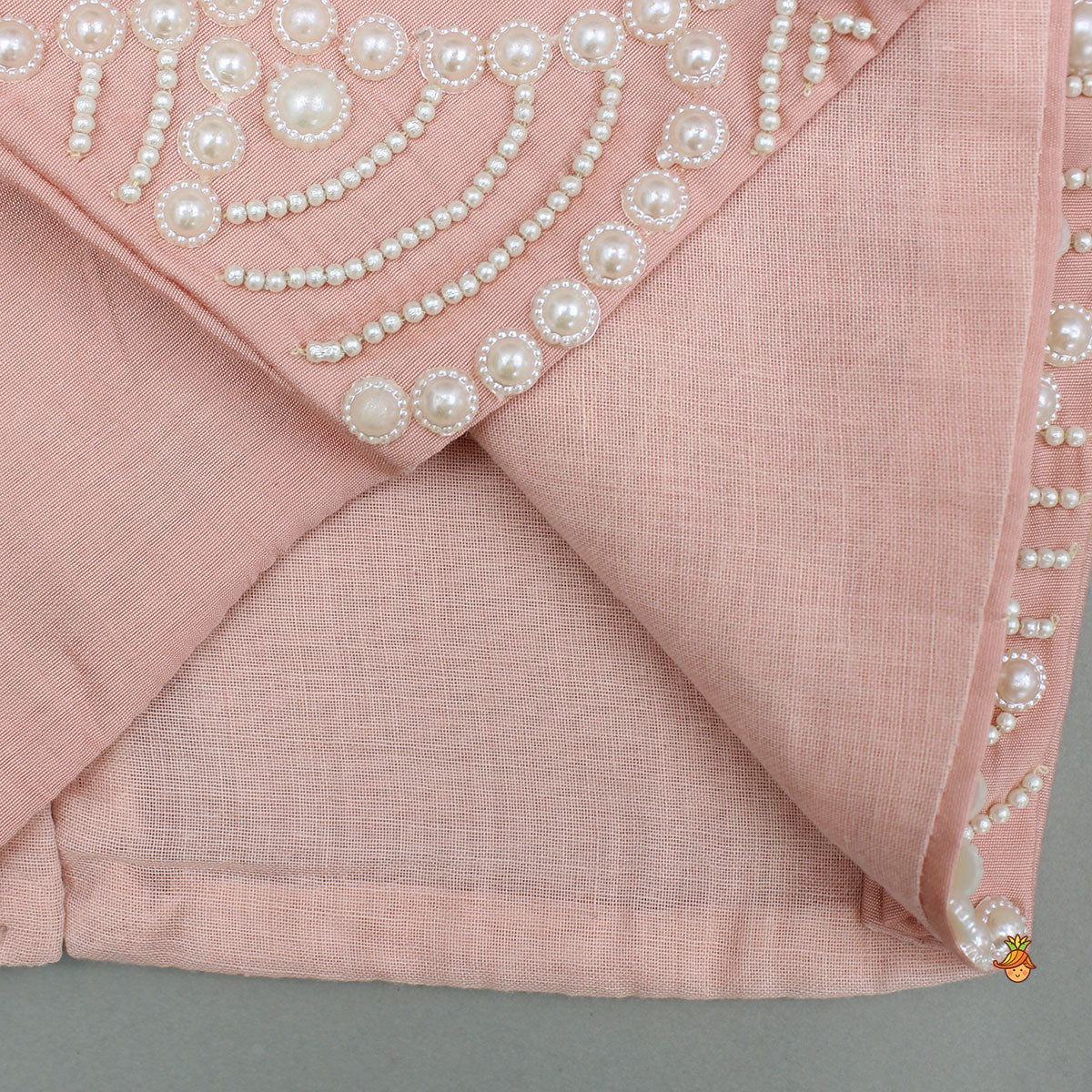 Embellished Peach Top And Brocade Lehenga - Image 5