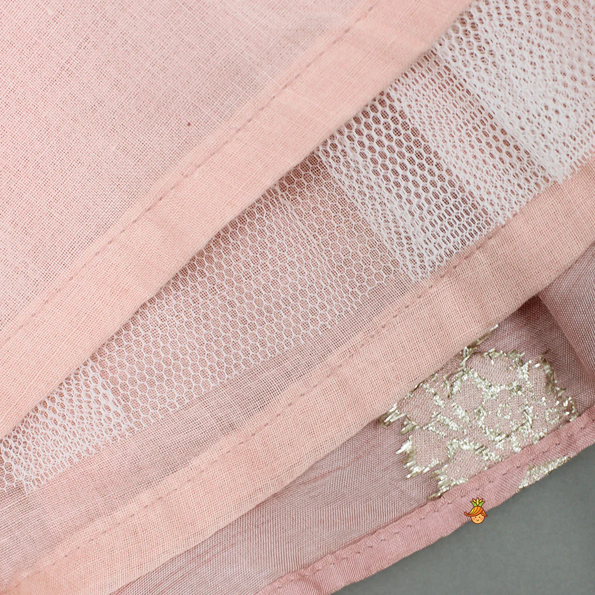 Embellished Peach Top And Brocade Lehenga - Image 6